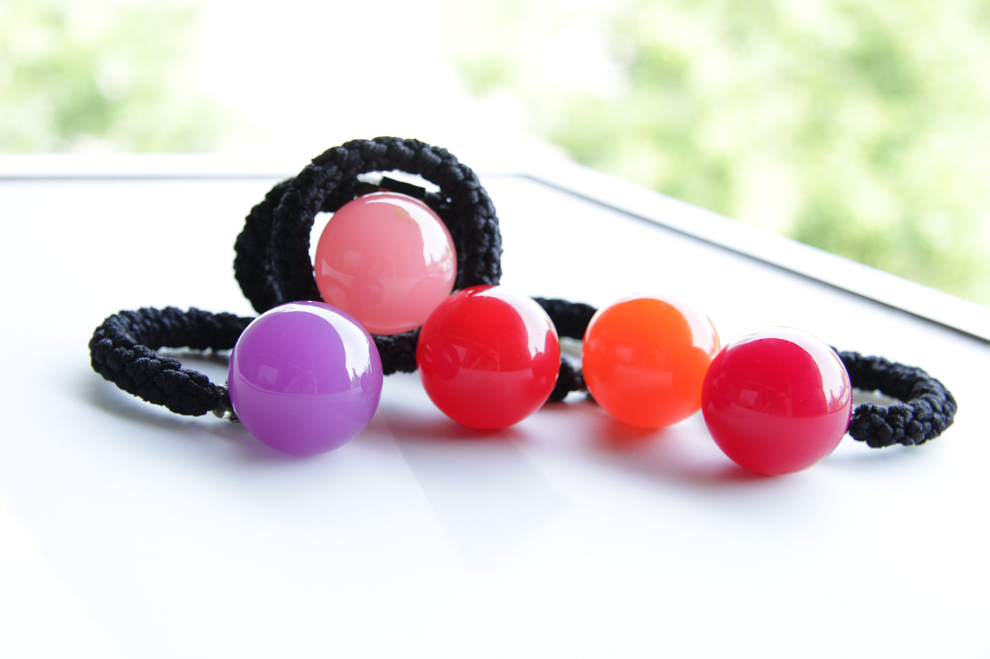 AZNAVOUR Resin Bead Hair Tie – Jelly Gloss Finish | Customer Favorite